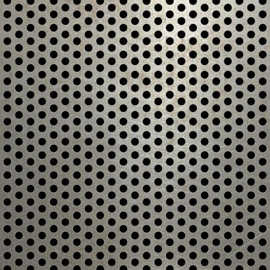 McNICHOLS® Perforated Metal Round, Carbon Steel, Cold Rolled, 18 Gauge (.0478" Thick), 3/16" Round on 5/16" Staggered Centers, 33% Open Area McNICHOLS® Perforated Metal Round, Carbon Steel, Cold Rolled, 18 Gauge (.0478" Thick), 3/16" Round on 5/16" Staggered Centers, 33% Open Area
