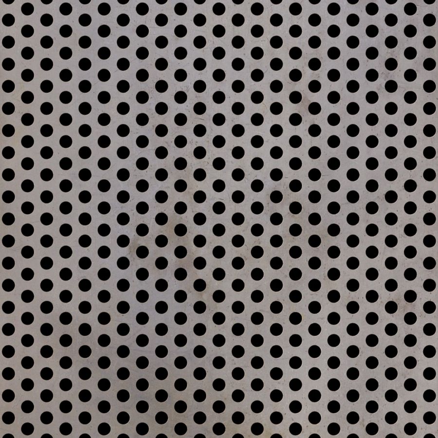 McNICHOLS® Perforated Metal Round, Carbon Steel, HRPO, 3/16" Gauge (.1875" Thick), 3/16" Round on 5/16" Staggered Centers, 33% Open Area