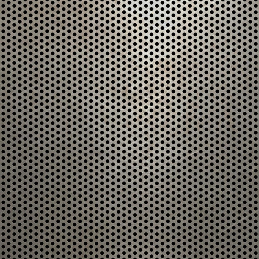 McNICHOLS® Perforated Metal Round, Carbon Steel, HRPO, 14 Gauge (.0747" Thick), 3/32" Round on 5/32" Staggered Centers, 33% Open Area McNICHOLS® Perforated Metal Round, Carbon Steel, HRPO, 14 Gauge (.0747" Thick), 3/32" Round on 5/32" Staggered Centers, 33% Open Area
