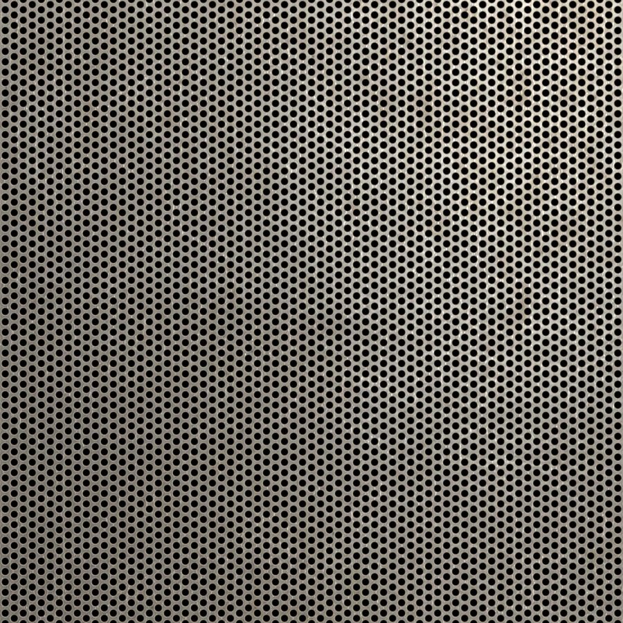 McNICHOLS® Perforated Metal Round, Carbon Steel, Cold Rolled, 20 Gauge (.0359" Thick), 5/64" Round on 7/64" Staggered Centers, 46% Open Area