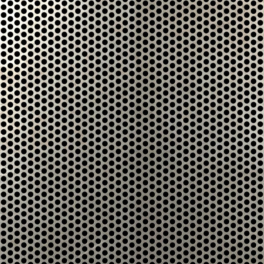 McNICHOLS® Perforated Metal Round, Carbon Steel, Cold Rolled, 18 Gauge (.0478" Thick), 9/64" Round on 3/16" Staggered Centers, 51% Open Area