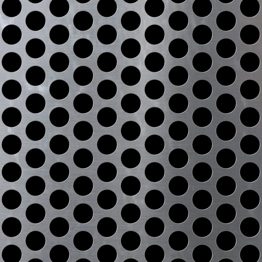 McNICHOLS® Perforated Metal Round, Aluminum, Alloy 5052-H32, .1250" Thick (8 Gauge), 1/2" Round on 11/16" Staggered Centers, 48% Open Area McNICHOLS® Perforated Metal Round, Aluminum, Alloy 5052-H32, .1250" Thick (8 Gauge), 1/2" Round on 11/16" Staggered Centers, 48% Open Area