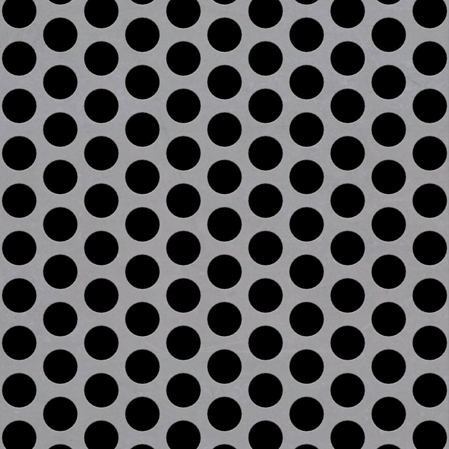 McNICHOLS® Perforated Metal Round, Aluminum, Alloy 3003-H14, .1250" Thick (8 Gauge), 1/2" Round on 11/16" Staggered Centers, 48% Open Area McNICHOLS® Perforated Metal Round, Aluminum, Alloy 3003-H14, .1250" Thick (8 Gauge), 1/2" Round on 11/16" Staggered Centers, 48% Open Area