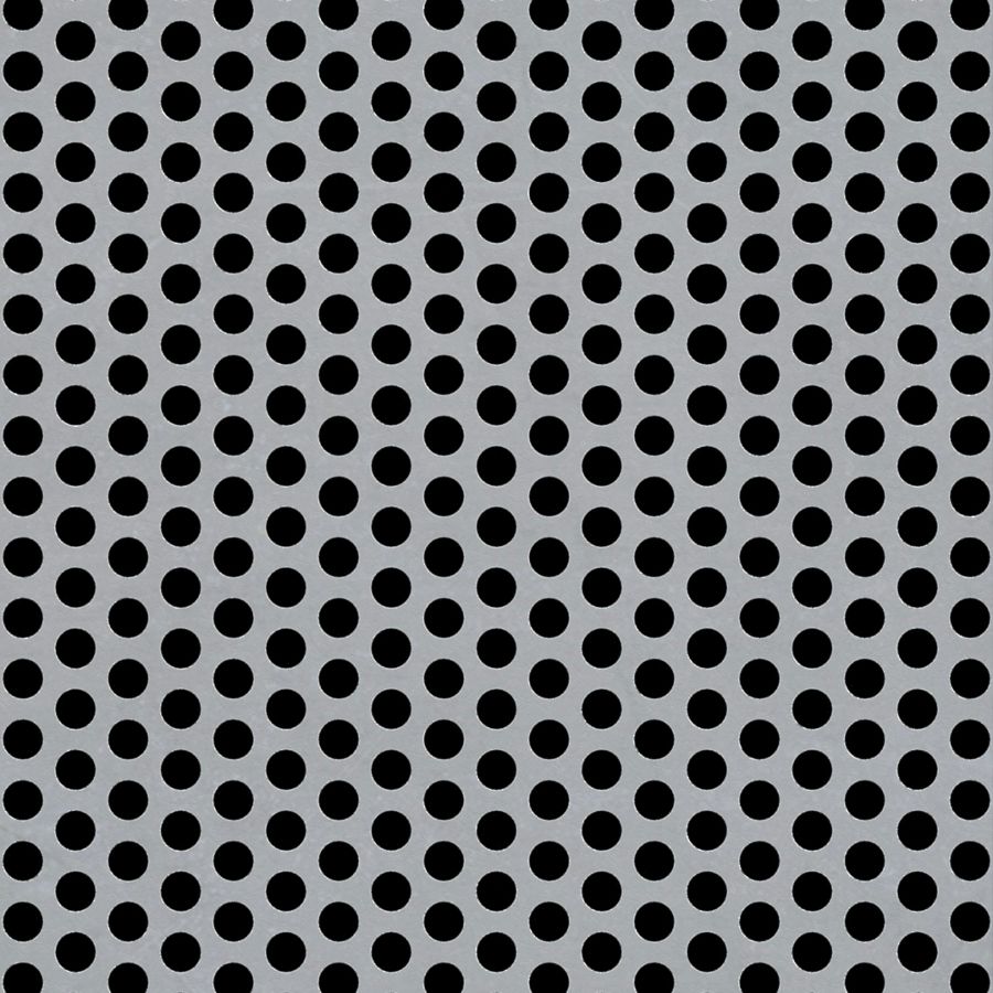 McNICHOLS® Perforated Metal Round, Aluminum, Alloy 3003-H14, .1250" Thick (8 Gauge), 1/4" Round on 3/8" Staggered Centers, 40% Open Area
