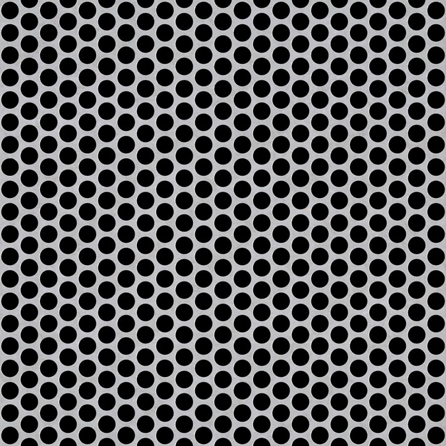 McNICHOLS® Perforated Metal Round, Aluminum, Alloy 3003-H14, .0400" Thick (18 Gauge), 1/4" Round on 3/8" Staggered Centers, 40% Open Area McNICHOLS® Perforated Metal Round, Aluminum, Alloy 3003-H14, .0400" Thick (18 Gauge), 1/4" Round on 3/8" Staggered Centers, 40% Open Area