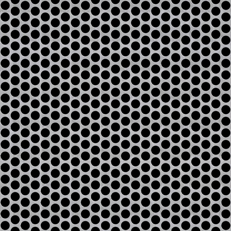 McNICHOLS® Perforated Metal Round, Aluminum, Alloy 3003-H14, .1250" Thick (8 Gauge), 1/4" Round on 5/16" Staggered Centers, 58% Open Area McNICHOLS® Perforated Metal Round, Aluminum, Alloy 3003-H14, .1250" Thick (8 Gauge), 1/4" Round on 5/16" Staggered Centers, 58% Open Area