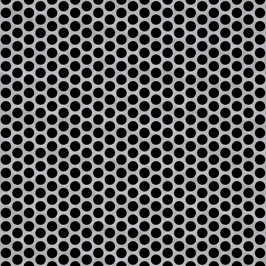 McNICHOLS® Perforated Metal Round, Aluminum, Alloy 5052-H32, .0320" Thick (20 Gauge), 1/4" Round on 5/16" Staggered Centers, 58% Open Area McNICHOLS® Perforated Metal Round, Aluminum, Alloy 5052-H32, .0320" Thick (20 Gauge), 1/4" Round on 5/16" Staggered Centers, 58% Open Area