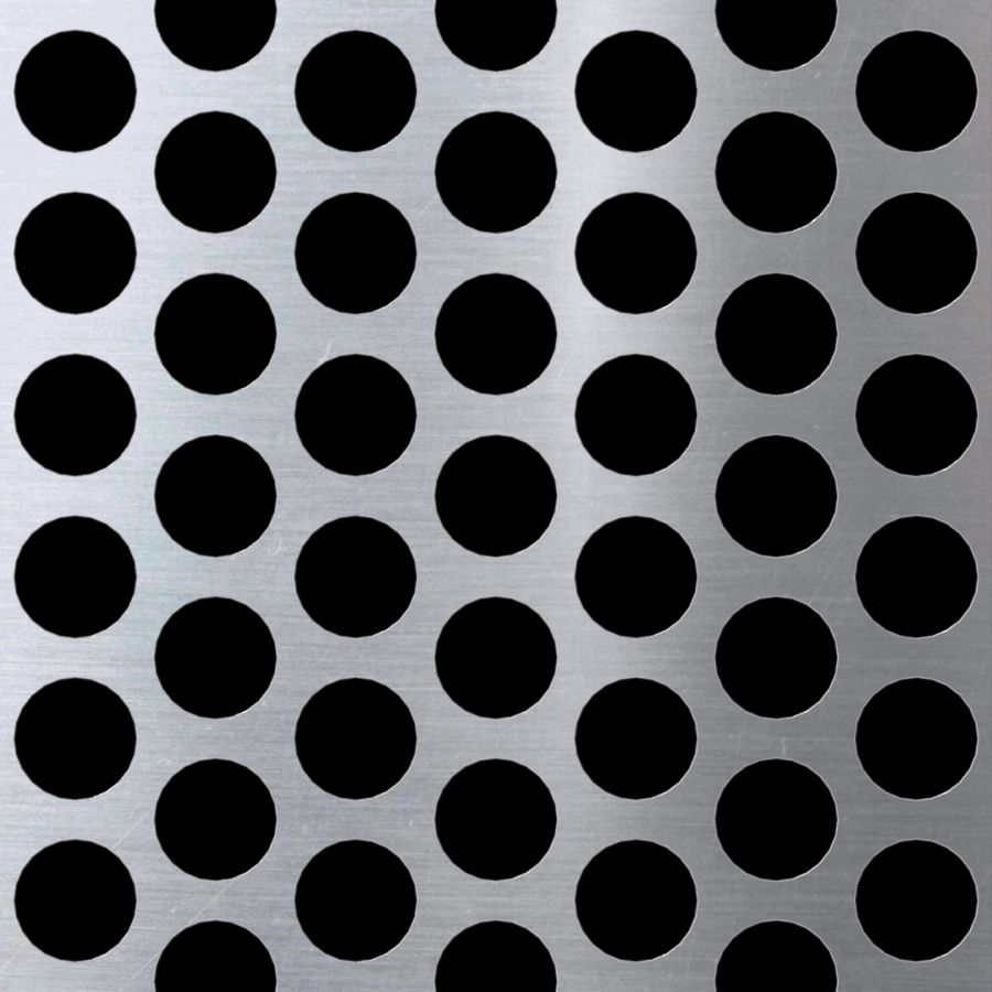 McNICHOLS® Perforated Metal Round, Aluminum, Alloy 3003-H14, .0630" Thick (14 Gauge), 3/4" Round on 1" Staggered Centers, 51% Open Area