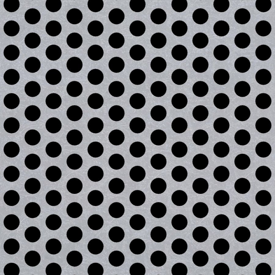 McNICHOLS® Perforated Metal Round, Aluminum, Alloy 3003-H14, .0630" Thick (14 Gauge), 3/8" Round on 9/16" Staggered Centers, 40% Open Area McNICHOLS® Perforated Metal Round, Aluminum, Alloy 3003-H14, .0630" Thick (14 Gauge), 3/8" Round on 9/16" Staggered Centers, 40% Open Area