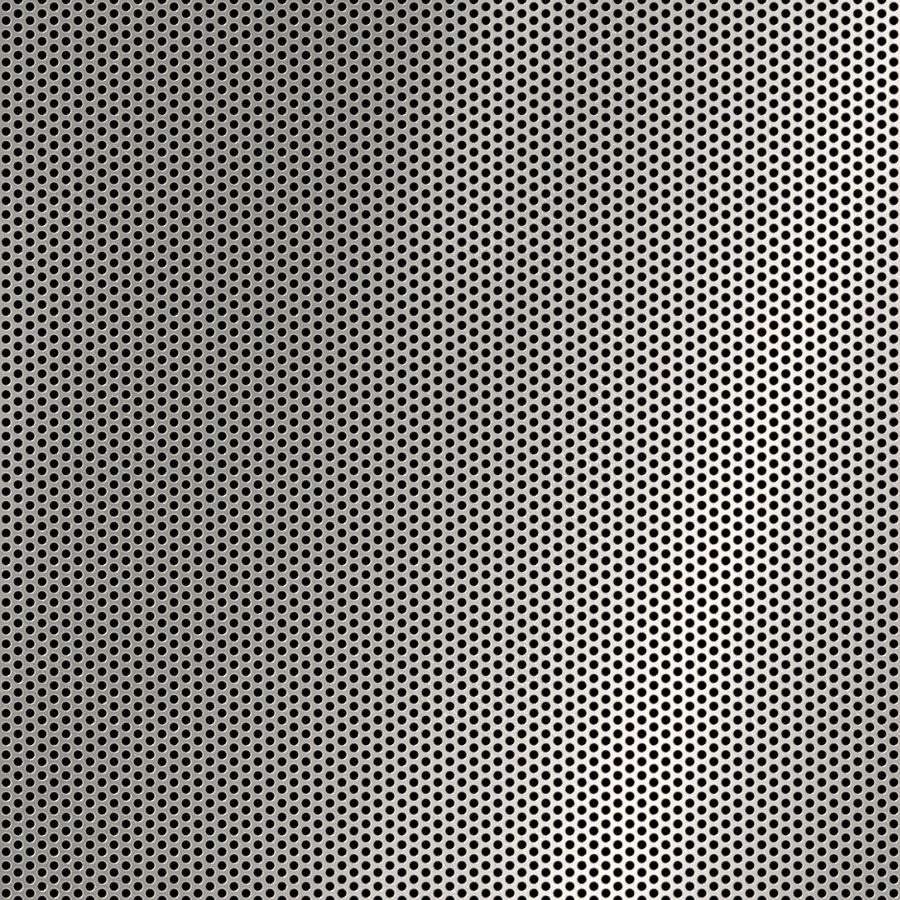 McNICHOLS® Perforated Metal Round, Stainless Steel, Type 304, 22 Gauge (.0312" Thick), 1/16" Round on 3/32" Staggered Centers, 40% Open Area