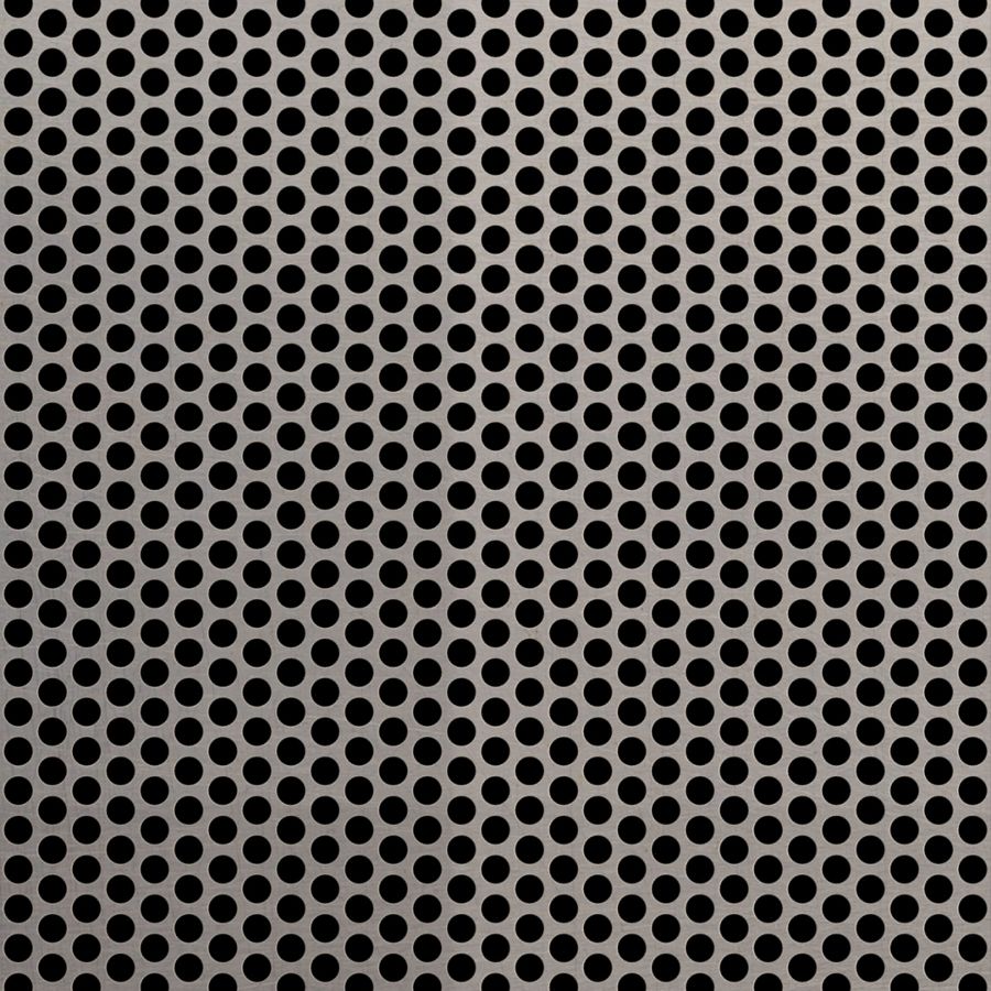 McNICHOLS® Perforated Metal Round, Stainless Steel, Type 304, 22 Gauge (.0312" Thick), 3/16" Round on 1/4" Staggered Centers, 51% Open Area McNICHOLS® Perforated Metal Round, Stainless Steel, Type 304, 22 Gauge (.0312" Thick), 3/16" Round on 1/4" Staggered Centers, 51% Open Area