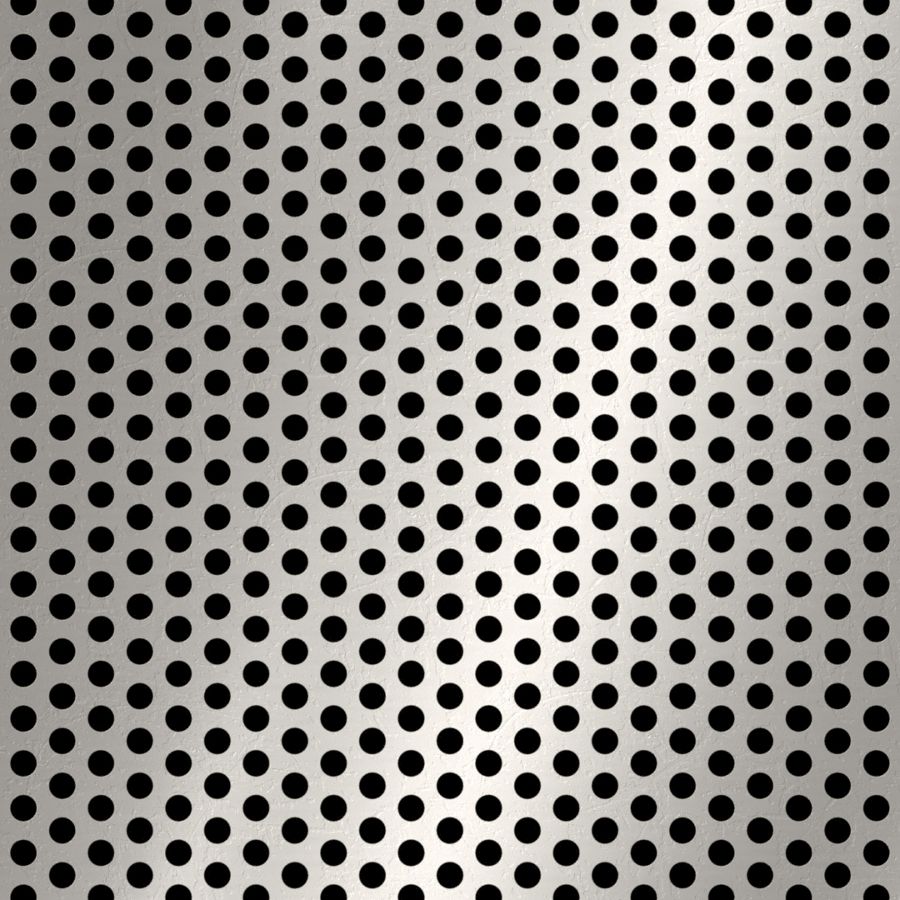 McNICHOLS® Perforated Metal Round, Stainless Steel, Type 304, 16 Gauge (.0625" Thick), 3/16" Round on 5/16" Staggered Centers, 33% Open Area McNICHOLS® Perforated Metal Round, Stainless Steel, Type 304, 16 Gauge (.0625" Thick), 3/16" Round on 5/16" Staggered Centers, 33% Open Area