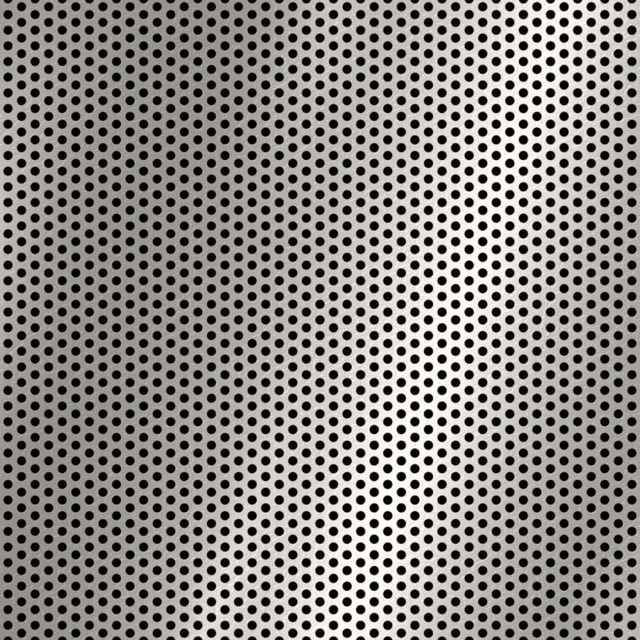 McNICHOLS® Perforated Metal Round, Stainless Steel, Type 304, 18 Gauge (.0500" Thick), 3/32" Round on 5/32" Staggered Centers, 33% Open Area