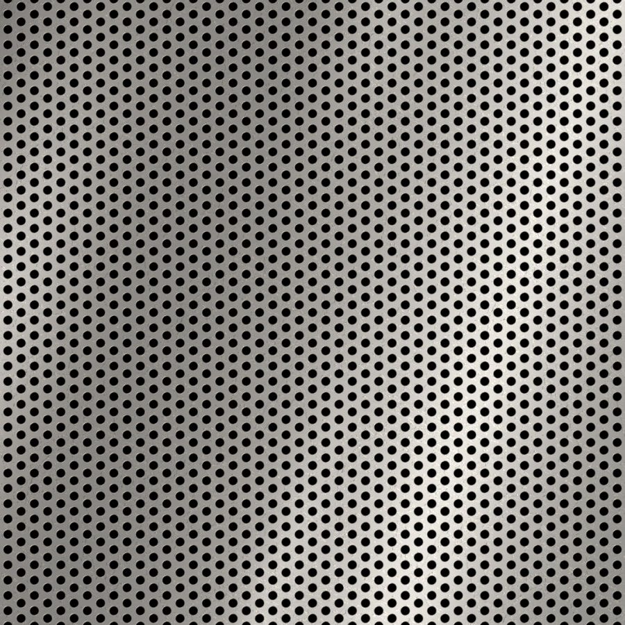 McNICHOLS® Perforated Metal Round, Stainless Steel, Type 304, 20 Gauge (.0375" Thick), 3/32" Round on 5/32" Staggered Centers, 33% Open Area McNICHOLS® Perforated Metal Round, Stainless Steel, Type 304, 20 Gauge (.0375" Thick), 3/32" Round on 5/32" Staggered Centers, 33% Open Area