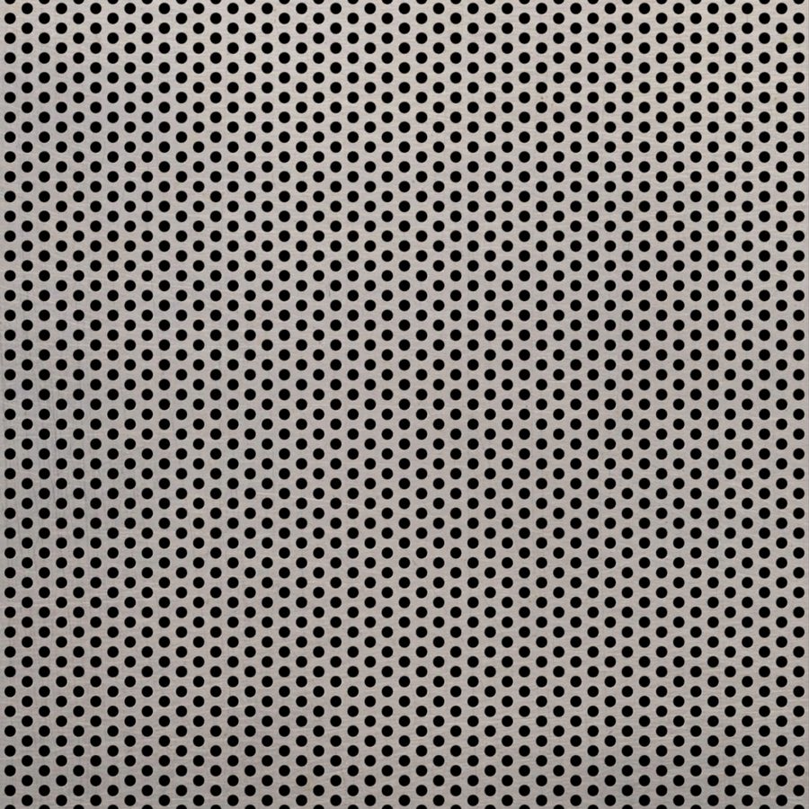 McNICHOLS® Perforated Metal Round, Stainless Steel, Type 304, 22 Gauge (.0312" Thick), 3/32" Round on 5/32" Staggered Centers, 33% Open Area