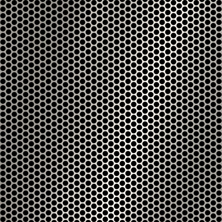 McNICHOLS® Perforated Metal Round, Stainless Steel, Type 304, 18 Gauge (.0500" Thick), 5/32" Round on 3/16" Staggered Centers, 63% Open Area