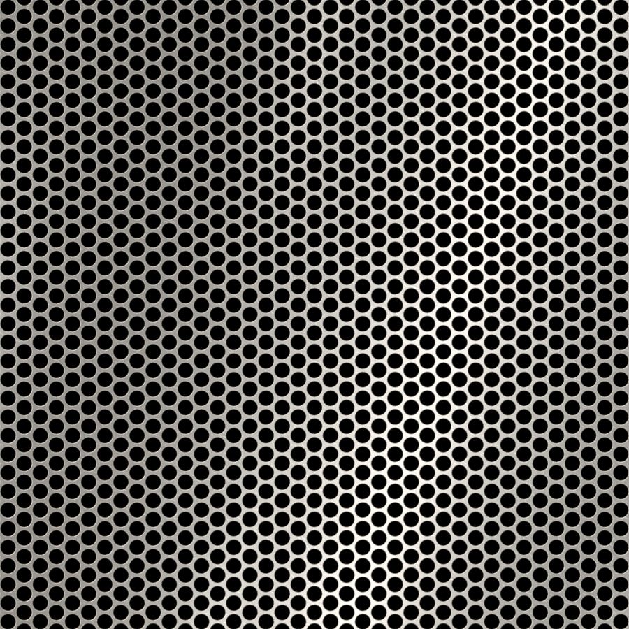 McNICHOLS® Perforated Metal Round, Stainless Steel, Type 304, 24 Gauge (.0250" Thick), 5/32" Round on 3/16" Staggered Centers, 63% Open Area