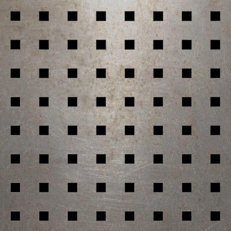 McNICHOLS® Perforated Metal Square, Carbon Steel, Cold Rolled, 22 Gauge (.0299" Thick), 1/4" Square on 3/4" Straight Centers, 11% Open Area McNICHOLS® Perforated Metal Square, Carbon Steel, Cold Rolled, 22 Gauge (.0299" Thick), 1/4" Square on 3/4" Straight Centers, 11% Open Area