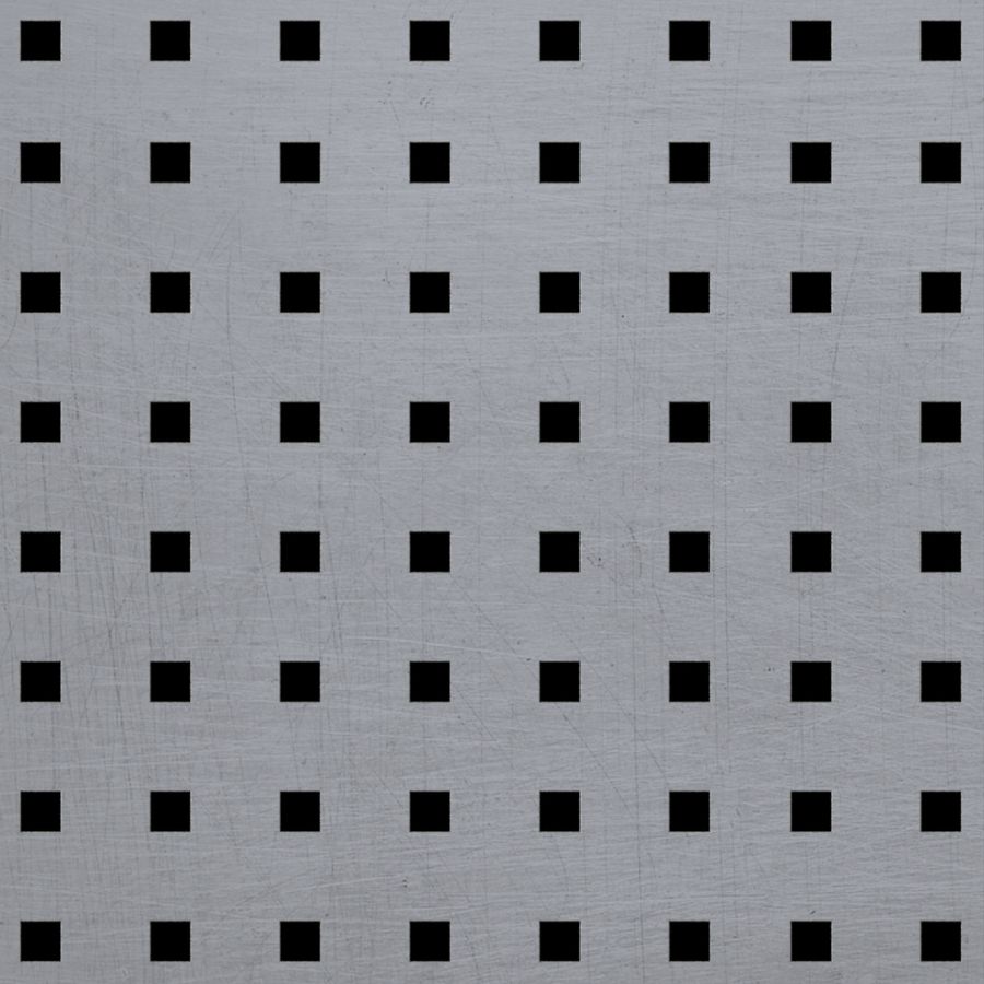 McNICHOLS® Perforated Metal Square, Aluminum, Alloy 5052-H32, .0320" Thick (20 Gauge), 1/4" Square on 3/4" Straight Centers, 11% Open Area McNICHOLS® Perforated Metal Square, Aluminum, Alloy 5052-H32, .0320" Thick (20 Gauge), 1/4" Square on 3/4" Straight Centers, 11% Open Area