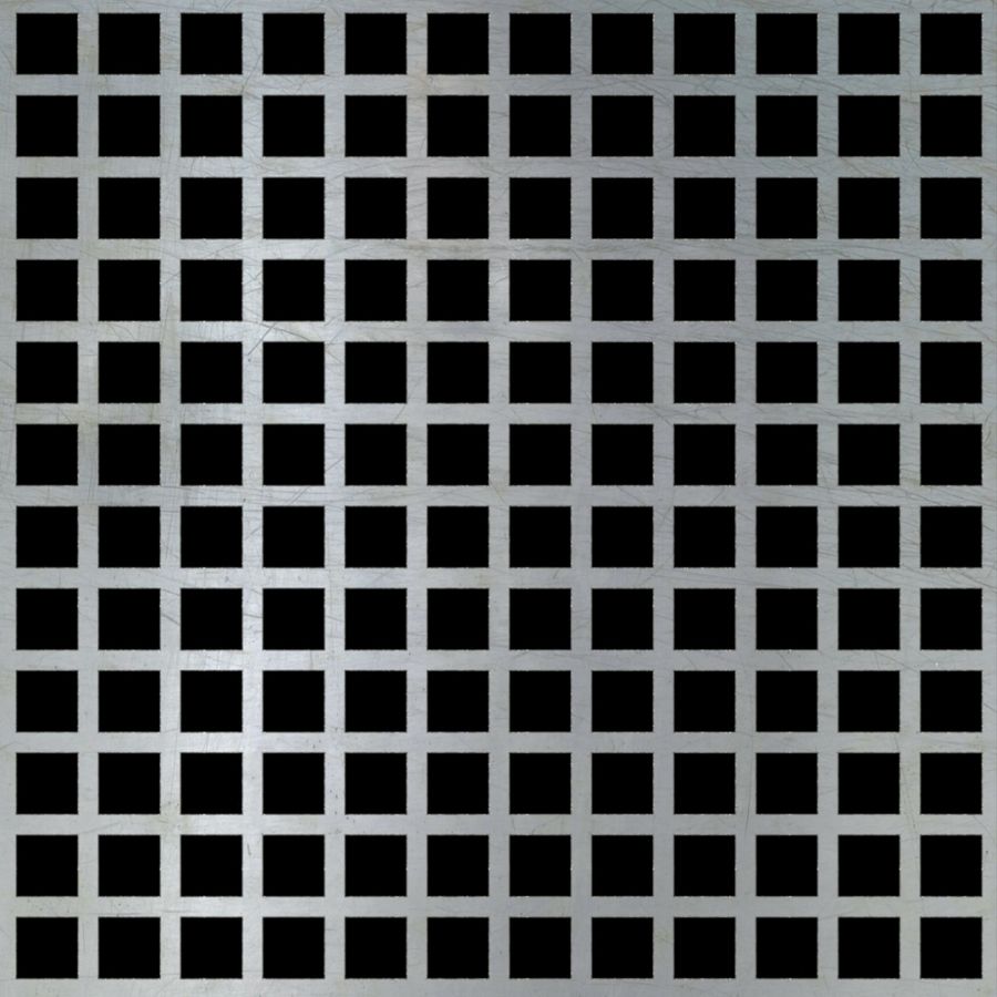 McNICHOLS® Perforated Metal Square, Aluminum, Alloy 3003-H14, .0320" Thick (20 Gauge), 3/8" Square on 1/2" Straight Centers, 56% Open Area McNICHOLS® Perforated Metal Square, Aluminum, Alloy 3003-H14, .0320" Thick (20 Gauge), 3/8" Square on 1/2" Straight Centers, 56% Open Area