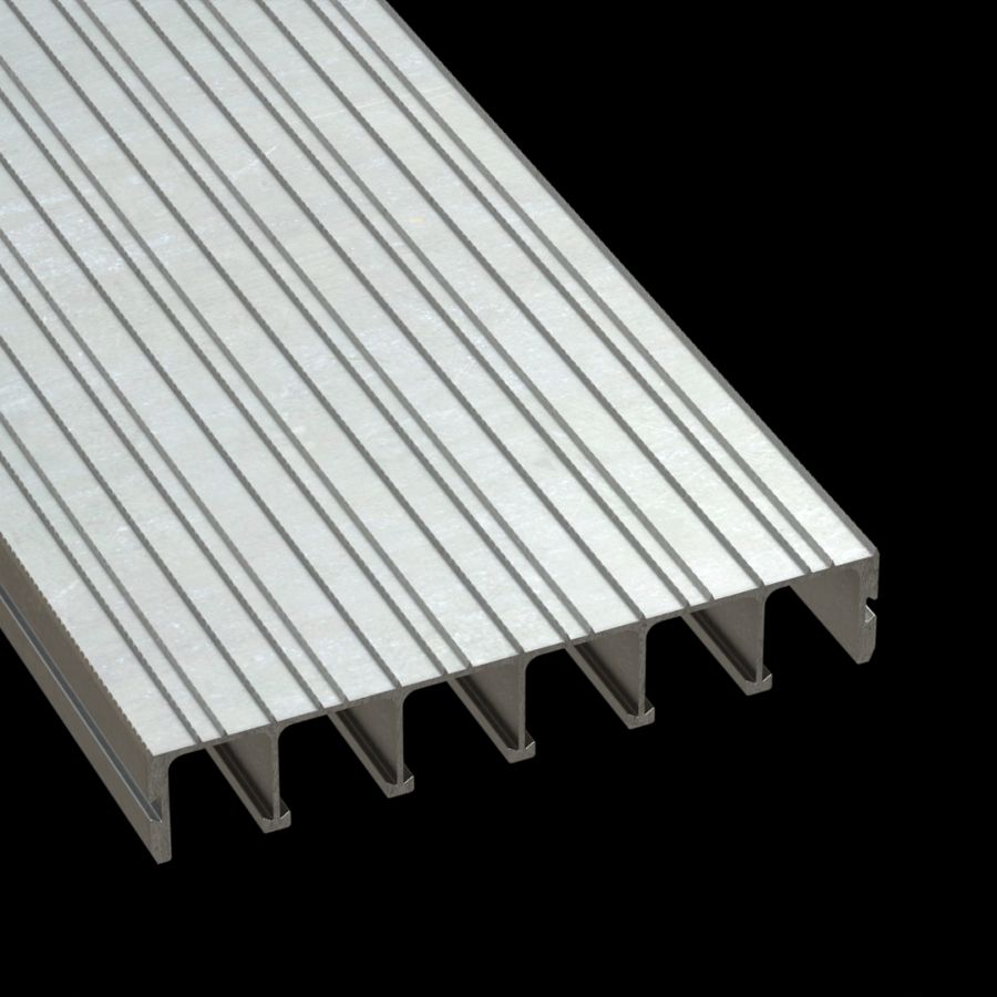 McNICHOLS® Plank Grating Extruded Interlocking Plank, DIAMONDBACK®, ADA, Aluminum, Alloy 6061-T6 Extrusion, Solid (12" Width), 2" Channel Depth, Diamond-Serrated Surface, 0% Open Area McNICHOLS® Plank Grating Extruded Interlocking Plank, DIAMONDBACK®, ADA, Aluminum, Alloy 6061-T6 Extrusion, Solid (12" Width), 2" Channel Depth, Diamond-Serrated Surface, 0% Open Area