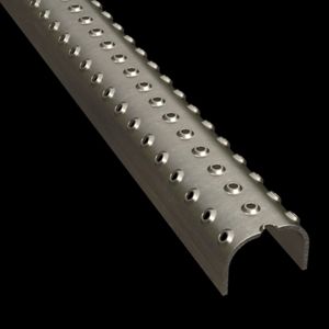 McNICHOLS&reg; Plank Grating Ladder Rung Plank, TRACTION TREAD&trade;, Carbon Steel, HRPO, 13 Gauge (.0897" Thick), 3-Row Button-Top (1-5/8" Width), 1-1/8" Channel Depth, Slip-Resistant Surface, 3% Open Area