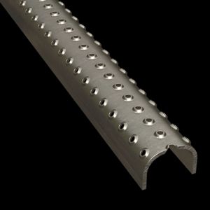 McNICHOLS&reg; Plank Grating Ladder Rung Plank, TRACTION TREAD&trade;, Carbon Steel, HRPO, 11 Gauge (.1196" Thick), 3-Row Button-Top (1-5/8" Width), 1-1/8" Channel Depth, Slip-Resistant Surface, 3% Open Area