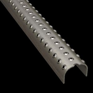 McNICHOLS&reg; Plank Grating Ladder Rung Plank, TRACTION TREAD&trade;, Stainless Steel, Type 316L, 14 Gauge (.0781" Thick), 3-Row Button-Top (1-5/8" Width), 1-1/8" Channel Depth, Slip-Resistant Surface, 3% Open Area