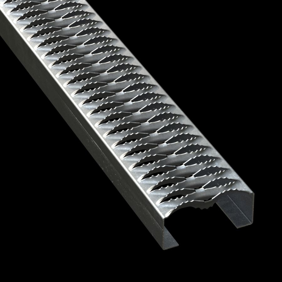 McNICHOLS® Plank Grating Plank, GRIP STRUT®, Galvanized Steel, ASTM A-653 G90, 14 Gauge (.0785" Thick), 2-Diamond (4-3/4" Width), 2" Channel Depth, Serrated Surface, 34% Open Area McNICHOLS® Plank Grating Plank, GRIP STRUT®, Galvanized Steel, ASTM A-653 G90, 14 Gauge (.0785" Thick), 2-Diamond (4-3/4" Width), 2" Channel Depth, Serrated Surface, 34% Open Area