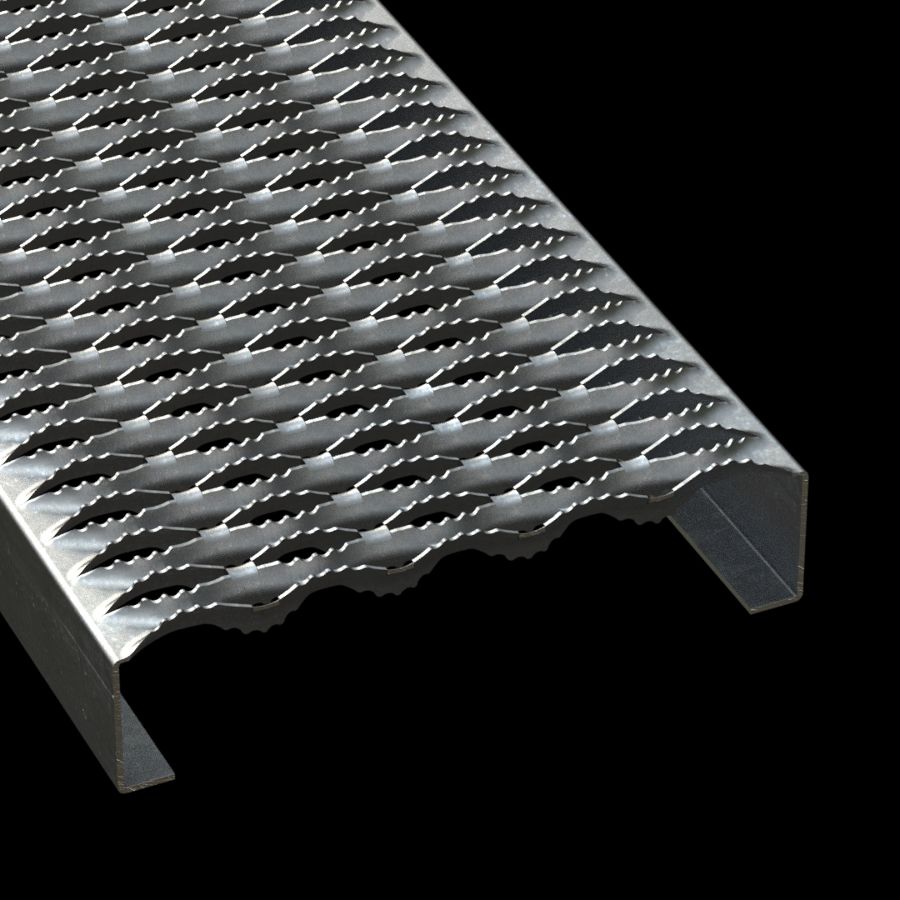 McNICHOLS® Plank Grating Plank, GRIP STRUT®, Galvanized Steel, ASTM A-653 G90, 12 Gauge (.1084" Thick), 5-Diamond (11-3/4" Width), 2-1/2" Channel Depth, Serrated Surface, 35% Open Area McNICHOLS® Plank Grating Plank, GRIP STRUT®, Galvanized Steel, ASTM A-653 G90, 12 Gauge (.1084" Thick), 5-Diamond (11-3/4" Width), 2-1/2" Channel Depth, Serrated Surface, 35% Open Area