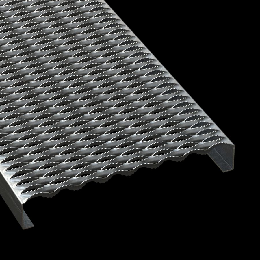 McNICHOLS® Plank Grating Plank, GRIP STRUT®, Galvanized Steel, ASTM A-653 G90, 12 Gauge (.1084" Thick), 8-Diamond (18-3/4" Width), 2-1/2" Channel Depth, Serrated Surface, 48% Open Area McNICHOLS® Plank Grating Plank, GRIP STRUT®, Galvanized Steel, ASTM A-653 G90, 12 Gauge (.1084" Thick), 8-Diamond (18-3/4" Width), 2-1/2" Channel Depth, Serrated Surface, 48% Open Area