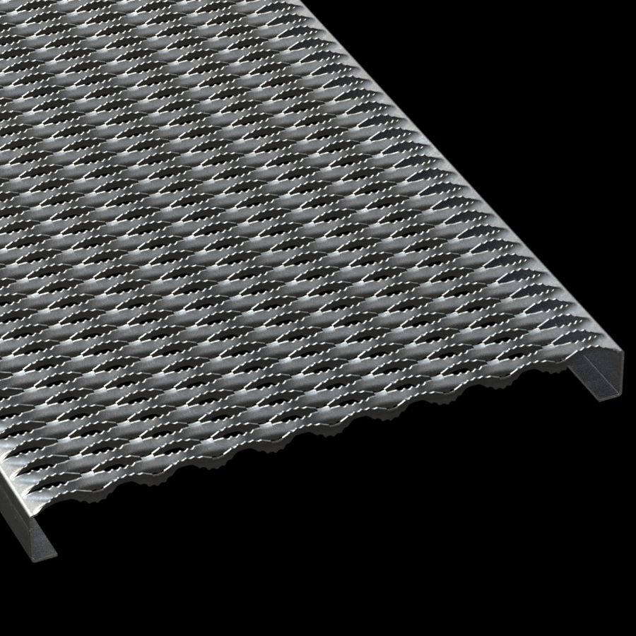 McNICHOLS® Plank Grating Plank, GRIP STRUT®, Galvanized Steel, ASTM A-653 G90, 12 Gauge (.1084" Thick), 10-Diamond (24" Width), 2" Channel Depth, Serrated Surface, 47% Open Area McNICHOLS® Plank Grating Plank, GRIP STRUT®, Galvanized Steel, ASTM A-653 G90, 12 Gauge (.1084" Thick), 10-Diamond (24" Width), 2" Channel Depth, Serrated Surface, 47% Open Area