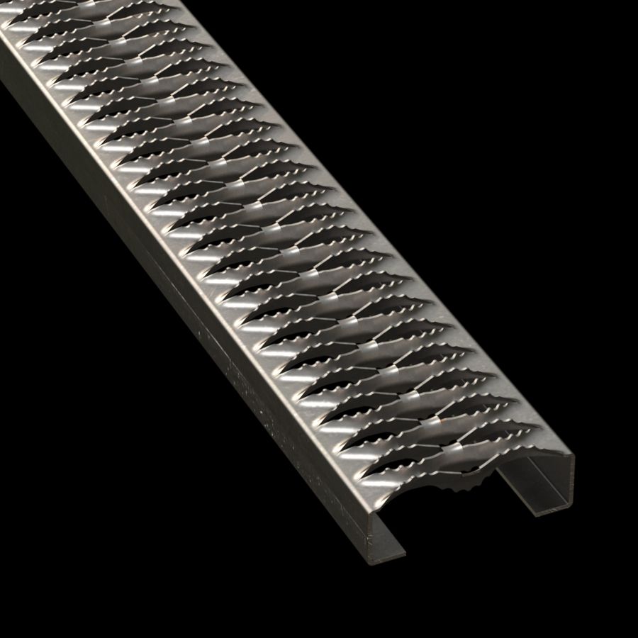 McNICHOLS® Plank Grating Plank, GRIP STRUT®, Carbon Steel, HRPO, 12 Gauge (.1046" Thick), 2-Diamond (4-3/4" Width), 1-1/2" Channel Depth, Serrated Surface, 34% Open Area McNICHOLS® Plank Grating Plank, GRIP STRUT®, Carbon Steel, HRPO, 12 Gauge (.1046" Thick), 2-Diamond (4-3/4" Width), 1-1/2" Channel Depth, Serrated Surface, 34% Open Area