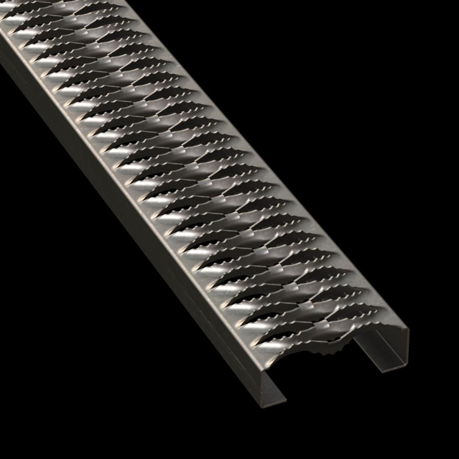 McNICHOLS® Plank Grating Plank, GRIP STRUT®, Carbon Steel, HRPO, 14 Gauge (.0747" Thick), 2-Diamond (4-3/4" Width), 1-1/2" Channel Depth, Serrated Surface, 34% Open Area McNICHOLS® Plank Grating Plank, GRIP STRUT®, Carbon Steel, HRPO, 14 Gauge (.0747" Thick), 2-Diamond (4-3/4" Width), 1-1/2" Channel Depth, Serrated Surface, 34% Open Area