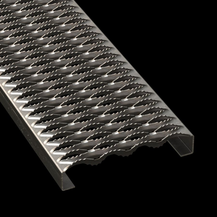 McNICHOLS® Plank Grating Plank, GRIP STRUT®, Carbon Steel, HRPO, 12 Gauge (.1046" Thick), 4-Diamond (9-1/2" Width), 1-1/2" Channel Depth, Serrated Surface, 45% Open Area McNICHOLS® Plank Grating Plank, GRIP STRUT®, Carbon Steel, HRPO, 12 Gauge (.1046" Thick), 4-Diamond (9-1/2" Width), 1-1/2" Channel Depth, Serrated Surface, 45% Open Area