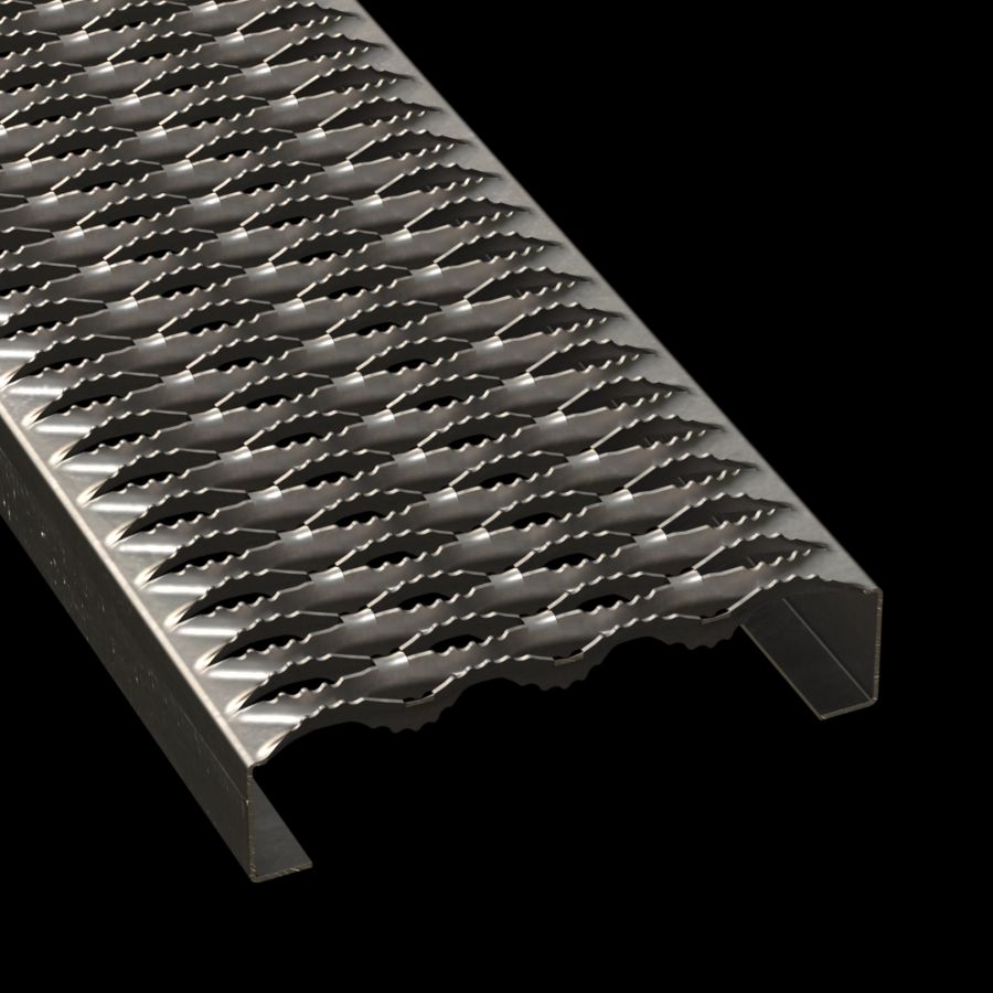 McNICHOLS® Plank Grating Plank, GRIP STRUT®, Carbon Steel, HRPO, 14 Gauge (.0747" Thick), 4-Diamond (9-1/2" Width), 2" Channel Depth, Serrated Surface, 45% Open Area McNICHOLS® Plank Grating Plank, GRIP STRUT®, Carbon Steel, HRPO, 14 Gauge (.0747" Thick), 4-Diamond (9-1/2" Width), 2" Channel Depth, Serrated Surface, 45% Open Area
