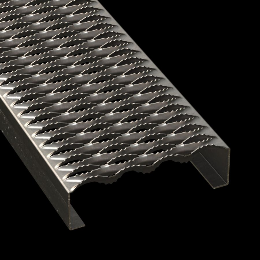 McNICHOLS® Plank Grating Plank, GRIP STRUT®, Carbon Steel, HRPO, 12 Gauge (.1046" Thick), 4-Diamond (9-1/2" Width), 2-1/2" Channel Depth, Serrated Surface, 45% Open Area McNICHOLS® Plank Grating Plank, GRIP STRUT®, Carbon Steel, HRPO, 12 Gauge (.1046" Thick), 4-Diamond (9-1/2" Width), 2-1/2" Channel Depth, Serrated Surface, 45% Open Area