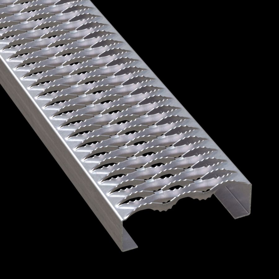 McNICHOLS® Plank Grating Plank, GRIP STRUT®, Aluminum, Alloy 5052-H32, .0800" Thick (12 Gauge), 3-Diamond (7" Width), 2" Channel Depth, Serrated Surface, 37% Open Area McNICHOLS® Plank Grating Plank, GRIP STRUT®, Aluminum, Alloy 5052-H32, .0800" Thick (12 Gauge), 3-Diamond (7" Width), 2" Channel Depth, Serrated Surface, 37% Open Area