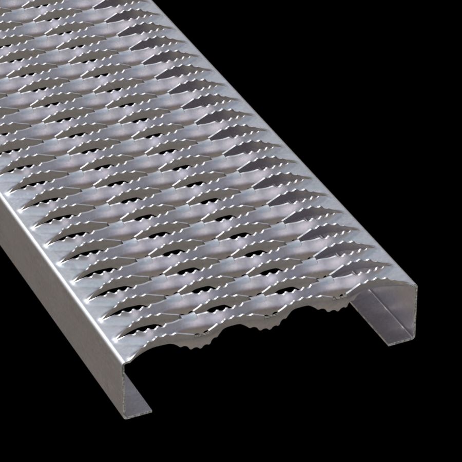 McNICHOLS® Plank Grating Plank, GRIP STRUT®, Aluminum, Alloy 5052-H32, .0800" Thick (12 Gauge), 4-Diamond (9-1/2" Width), 2" Channel Depth, Serrated Surface, 45% Open Area McNICHOLS® Plank Grating Plank, GRIP STRUT®, Aluminum, Alloy 5052-H32, .0800" Thick (12 Gauge), 4-Diamond (9-1/2" Width), 2" Channel Depth, Serrated Surface, 45% Open Area
