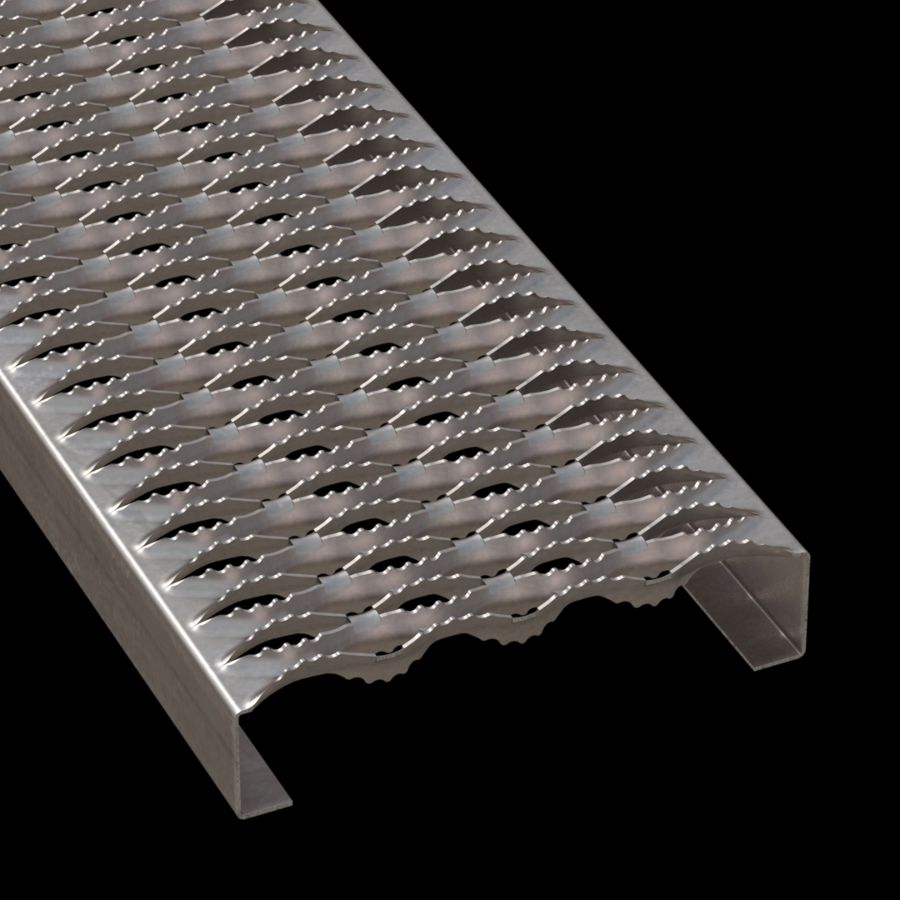 McNICHOLS® Plank Grating Plank, GRIP STRUT®, Stainless Steel, Type 304, 16 Gauge (.0625" Thick), 4-Diamond (9-1/2" Width), 2" Channel Depth, Serrated Surface, 45% Open Area McNICHOLS® Plank Grating Plank, GRIP STRUT®, Stainless Steel, Type 304, 16 Gauge (.0625" Thick), 4-Diamond (9-1/2" Width), 2" Channel Depth, Serrated Surface, 45% Open Area