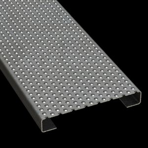 McNICHOLS&reg; Plank Grating Plank, TRACTION TREAD&trade;, ADA, Galvanized Steel, Pre-Galvanized, 13 Gauge (.0934" Thick), Button-Top (10" Width), 1-1/2" Channel Depth, Slip-Resistant Surface, 4% Open Area