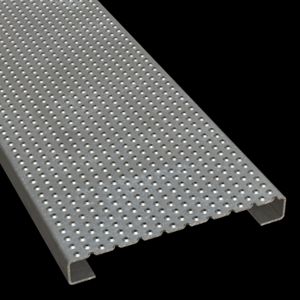 McNICHOLS&reg; Plank Grating Plank, TRACTION TREAD&trade;, ADA, Galvanized Steel, Pre-Galvanized, 13 Gauge (.0934" Thick), Button-Top (12" Width), 1-1/2" Channel Depth, Slip-Resistant Surface, 4% Open Area