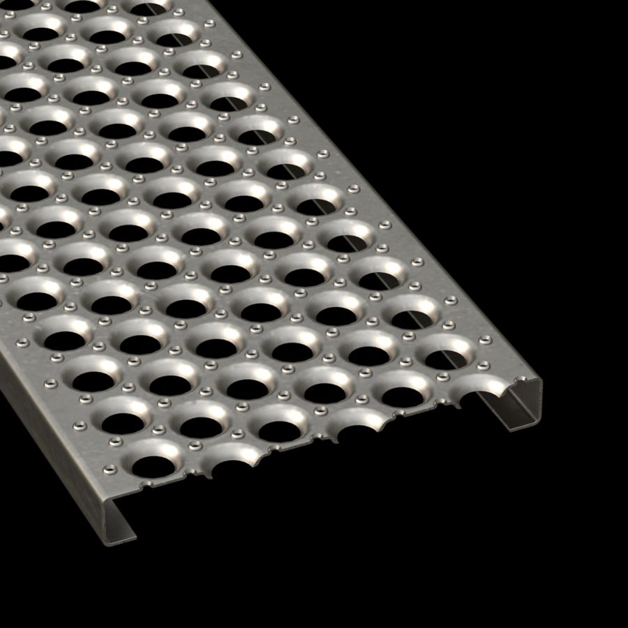 McNICHOLS® Plank Grating Plank, PERF-O GRIP®, Carbon Steel, HRPO, 13 Gauge (.0897" Thick), 6-Hole (12" Width), 1-1/2" Channel Depth, Slip-Resistant Surface, 35% Open Area McNICHOLS® Plank Grating Plank, PERF-O GRIP®, Carbon Steel, HRPO, 13 Gauge (.0897" Thick), 6-Hole (12" Width), 1-1/2" Channel Depth, Slip-Resistant Surface, 35% Open Area