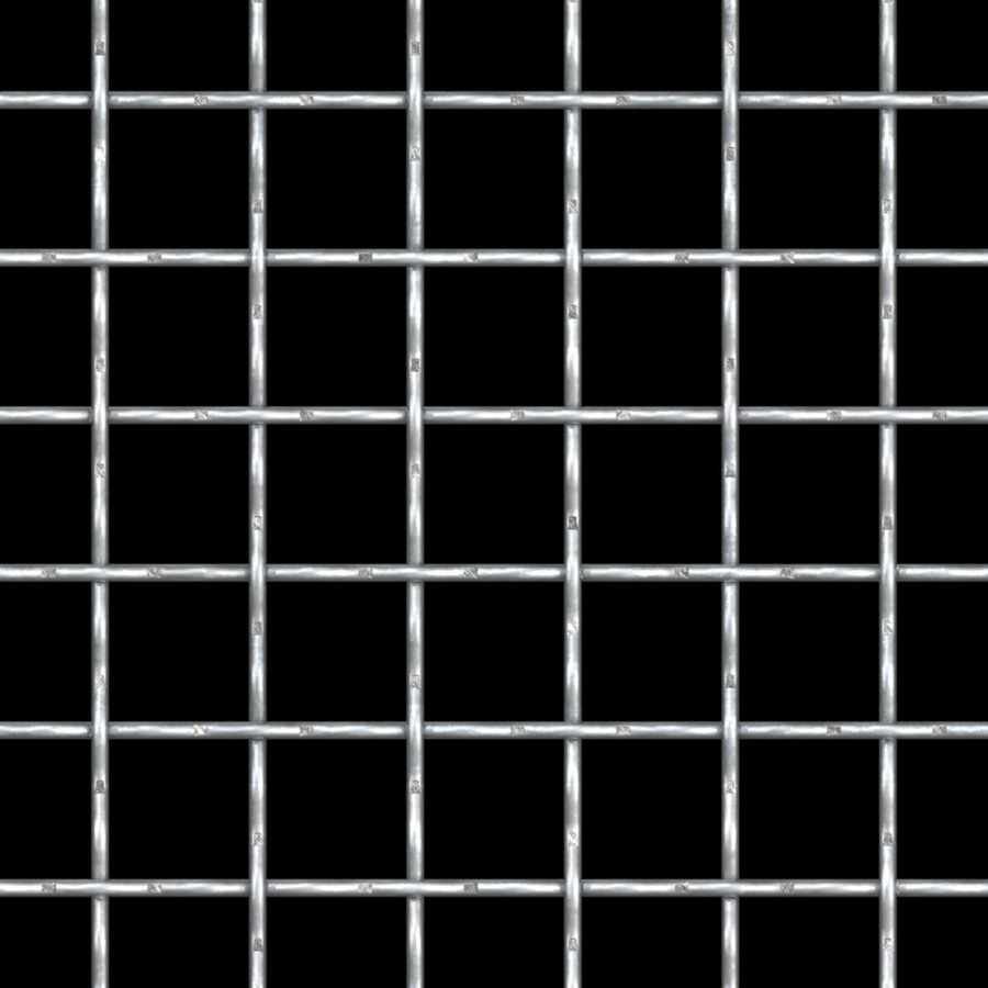 McNICHOLS® Wire Mesh Square, Galvanized Steel, Pre-Galvanized, Woven - Intercrimp Weave, I3I3 Crimp Style, 1.0000" x 1.0000" Opening (Square), 0.120" Thick (11 Gauge) Wire Diameter, 77% Open Area McNICHOLS® Wire Mesh Square, Galvanized Steel, Pre-Galvanized, Woven - Intercrimp Weave, I3I3 Crimp Style, 1.0000" x 1.0000" Opening (Square), 0.120" Thick (11 Gauge) Wire Diameter, 77% Open Area