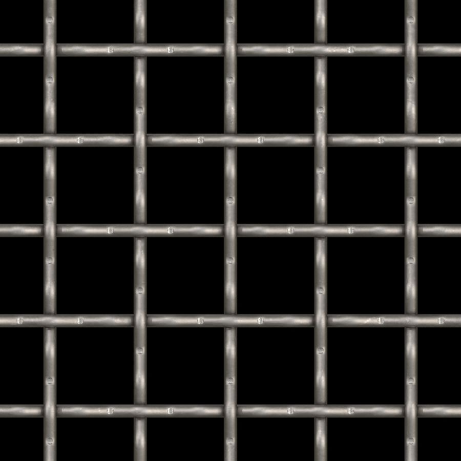 McNICHOLS® Wire Mesh Square, Carbon Steel, Cold Rolled, Woven - Intercrimp Weave, 1.5000" x 1.5000" Opening (Square), 0.250" Thick (2-3/4 Gauge) Wire Diameter, 74% Open Area McNICHOLS® Wire Mesh Square, Carbon Steel, Cold Rolled, Woven - Intercrimp Weave, 1.5000" x 1.5000" Opening (Square), 0.250" Thick (2-3/4 Gauge) Wire Diameter, 74% Open Area
