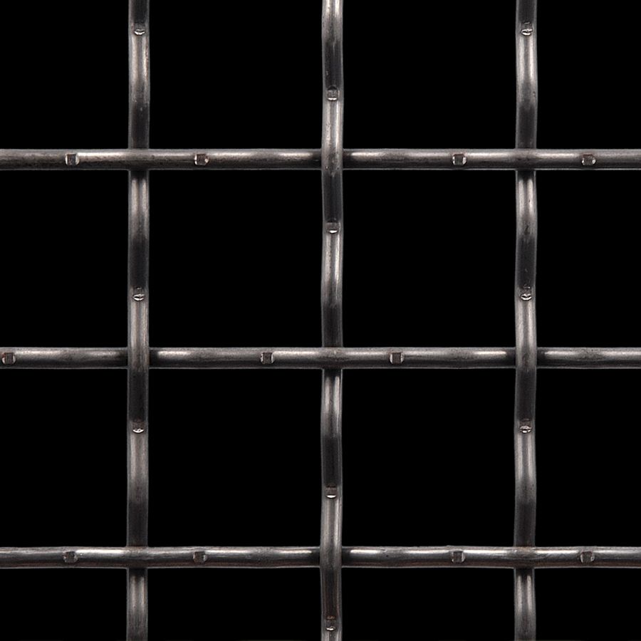 McNICHOLS® Wire Mesh Square, Carbon Steel, Cold Rolled, Woven - Intercrimp Weave, I3I3 Crimp Style, 1.5000" x 1.5000" Opening (Square), 0.192" Thick (6 Gauge) Wire Diameter, 76% Open Area
