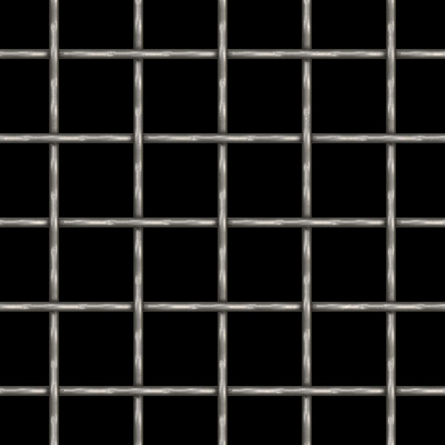 McNICHOLS® Wire Mesh Square, Carbon Steel, Cold Rolled, Woven - Intercrimp Weave, I3I3 Crimp Style, 1.5000" x 1.5000" Opening (Square), 0.192" Thick (6 Gauge) Wire Diameter, 76% Open Area McNICHOLS® Wire Mesh Square, Carbon Steel, Cold Rolled, Woven - Intercrimp Weave, I3I3 Crimp Style, 1.5000" x 1.5000" Opening (Square), 0.192" Thick (6 Gauge) Wire Diameter, 76% Open Area