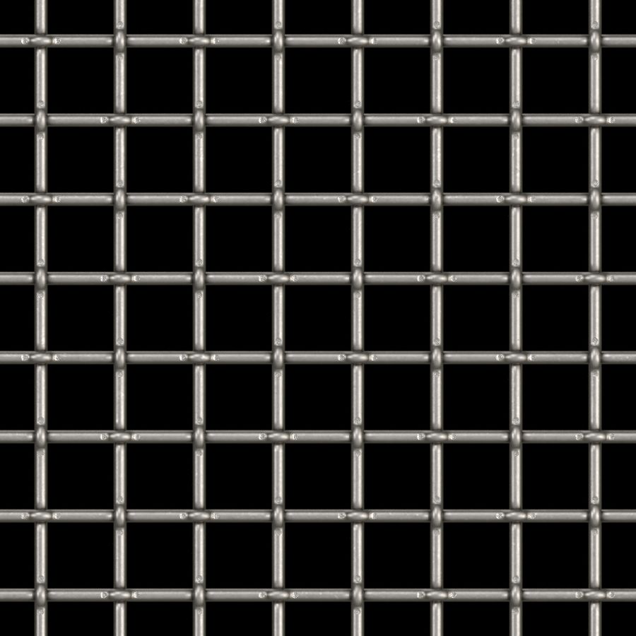 McNICHOLS® Wire Mesh Square, Carbon Steel, Cold Rolled, Woven - Lock Crimp Weave, 1.0000" x 1.0000" Opening (Square), 0.192" Thick (6 Gauge) Wire Diameter, 70% Open Area McNICHOLS® Wire Mesh Square, Carbon Steel, Cold Rolled, Woven - Lock Crimp Weave, 1.0000" x 1.0000" Opening (Square), 0.192" Thick (6 Gauge) Wire Diameter, 70% Open Area