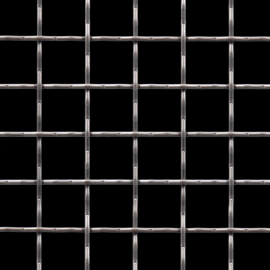 McNICHOLS® Wire Mesh Square, Carbon Steel, Cold Rolled, Woven - Intercrimp Weave, I3I3 Crimp Style, 1.0000" x 1.0000" Opening (Square), 0.120" Thick (11 Gauge) Wire Diameter, 80% Open Area