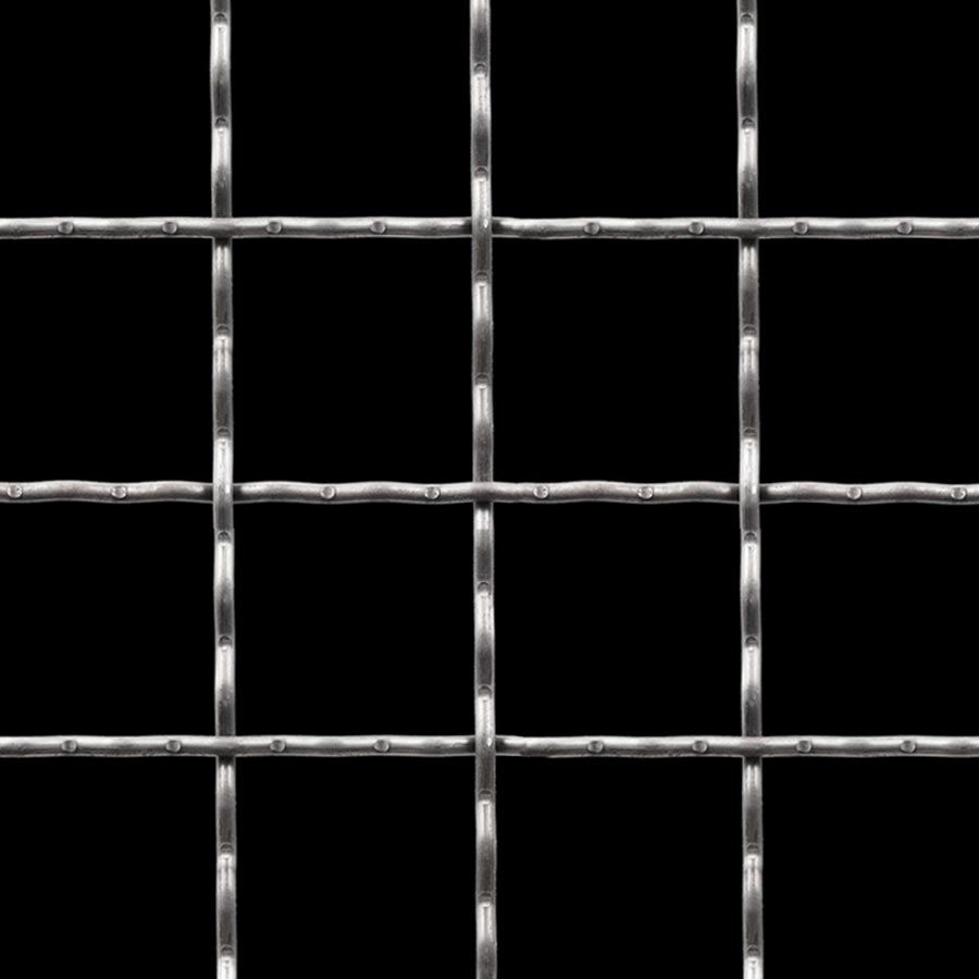 McNICHOLS® Wire Mesh Square, Carbon Steel, Cold Rolled, Woven - Intercrimp Weave, I3I3 Crimp Style, 2.0000" x 2.0000" Opening (Square), 0.192" Thick (6 Gauge) Wire Diameter, 83% Open Area